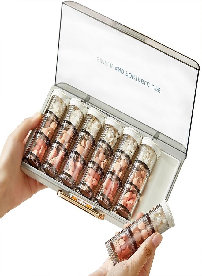 YESVIYA 21-Grid Multi-Purpose Mini Storage Container - Weekly Pill Organizer & Vitamin Case - Reusable 7-Day Pill Box, White - Travel Medicine Box, Jewellery & Bead Organizer - Image 1